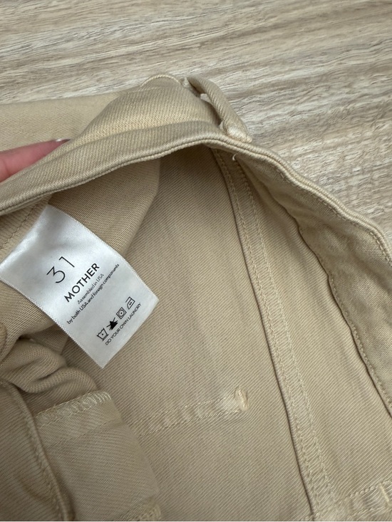 MOTHER The Patch Pocket Undercover Sneak Jeans Size 31 Women’s in Khaki - Picture 7 of 16